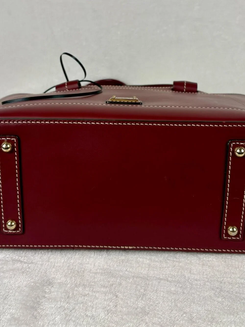 Dooney & Bourke Beacon Collection Slip Tote in Matte Bordeaux Vacchetta Leather